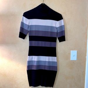 Black, White & Gray Bodycon Mini Dress